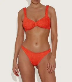 Hunza G Bikini Sets|Bralette-Ashley Bikini - Metallic Tangerine