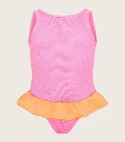 Hunza G Baby 2-6 Yrs-Baby Duo Denise Swim - Bubblegum/Orange