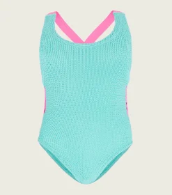 Hunza G Baby 2-6 Yrs-Baby Lara Swim - Aqua/Bubblegum