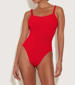 Hunza G Scoop Neck-Bette Swim - Red