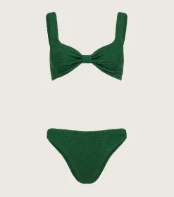 Hunza G Bikini Sets|Bralette-Bonnie Bikini - Metallic Forest Green