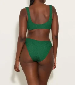 Hunza G Bikini Sets|Bralette-Bonnie Bikini - Metallic Forest Green