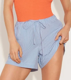 Hunza G Shorts And Skirts-Cotton Shorts - Blue Stripe