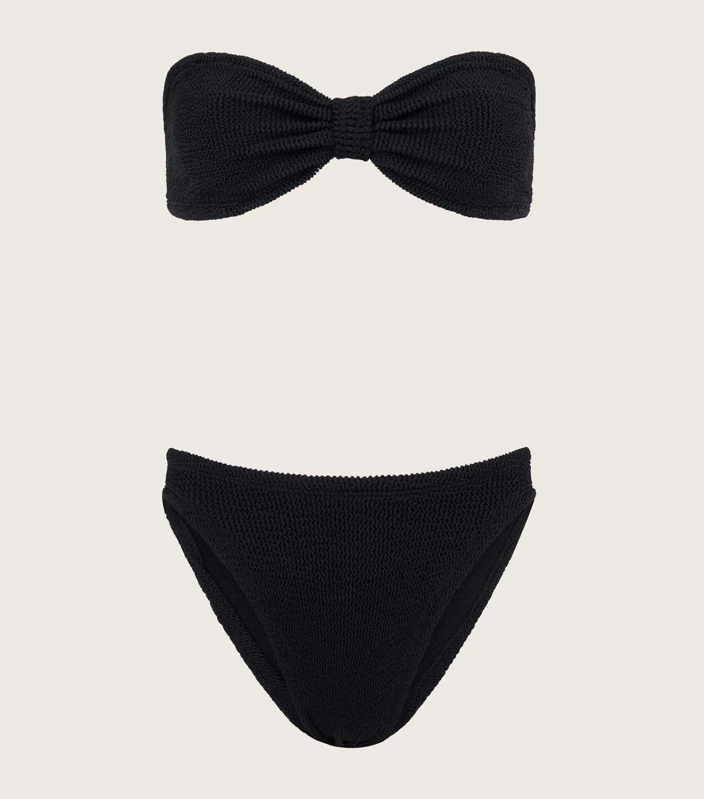 Hunza G Bikini Sets|Bandeau-Coverage Jean Bikini - Black