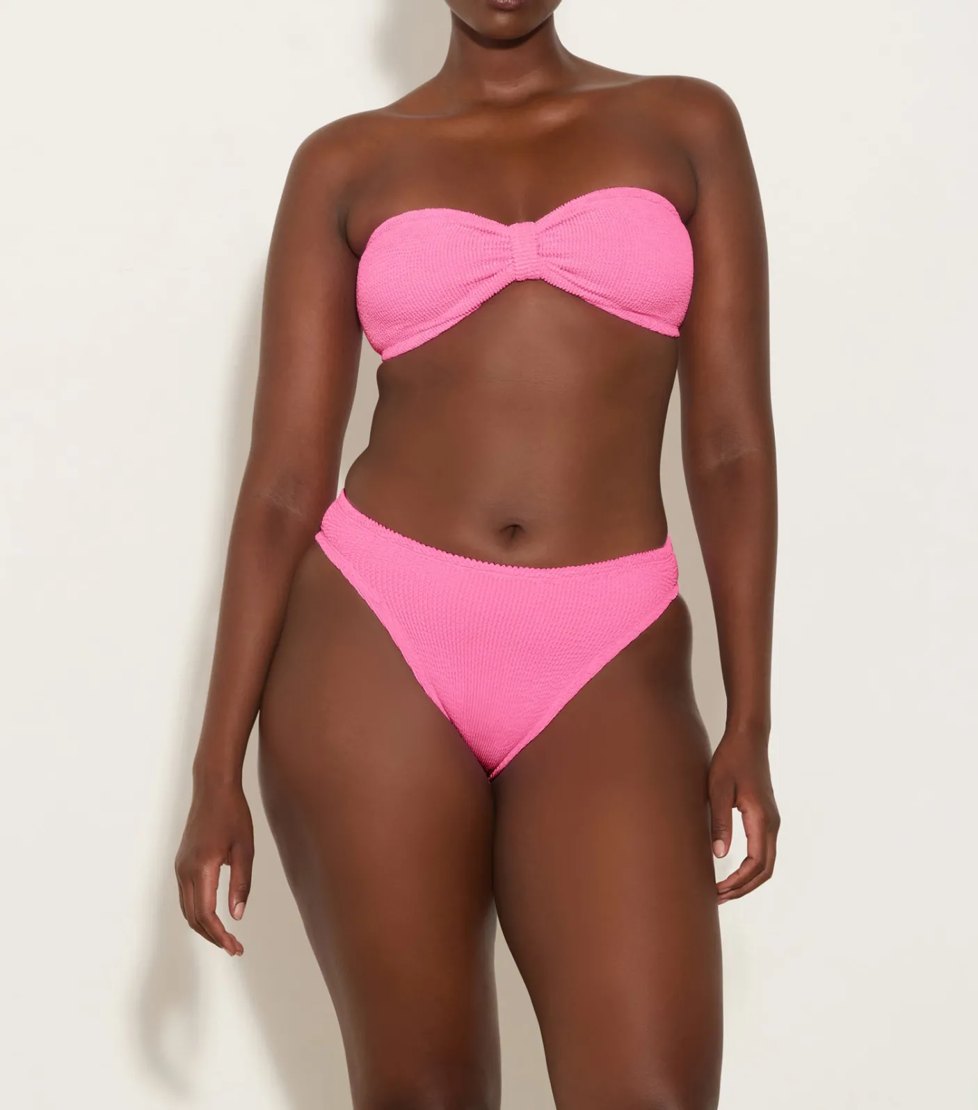 Hunza G Bikini Sets|Bandeau-Coverage Jean Bikini - Bubblegum