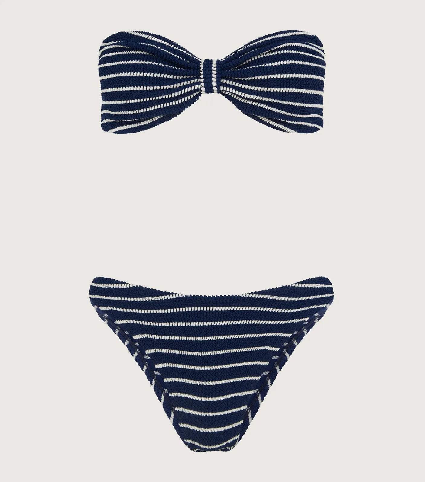 Hunza G Bikini Sets|Bandeau-Coverage Jean Bikini - Navy/White Stripe