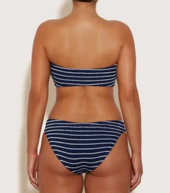 Hunza G Bikini Sets|Bandeau-Coverage Jean Bikini - Navy/White Stripe