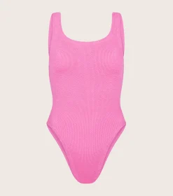 Hunza G Square Neck-Coverage Square Neck Swim - Bubblegum