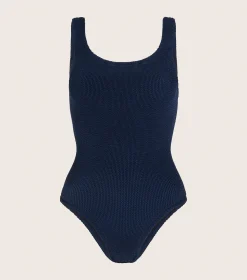 Hunza G Square Neck-Coverage Square Neck Swim - Navy