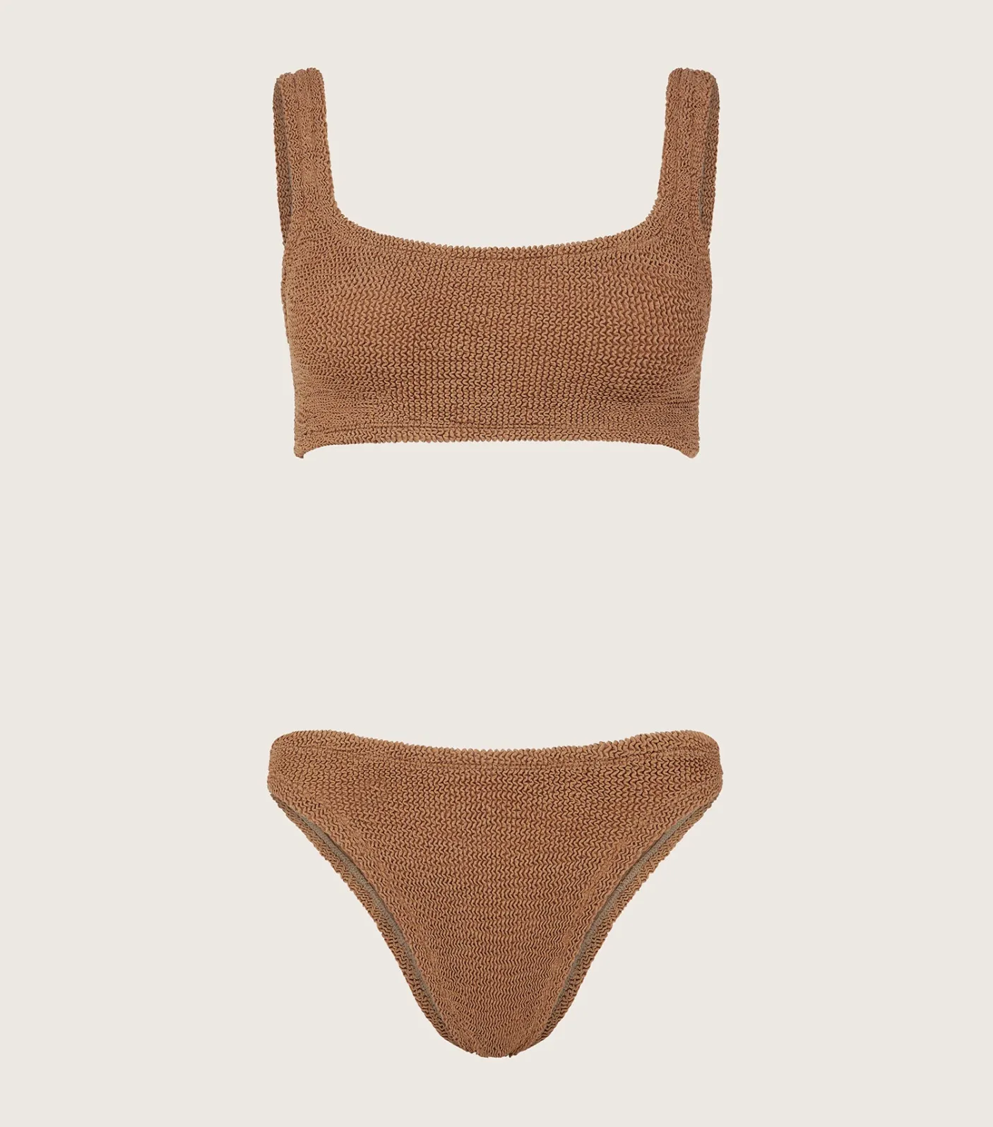 Hunza G Bikini Sets|Bralette-Coverage Xandra Bikini - Metallic Cocoa