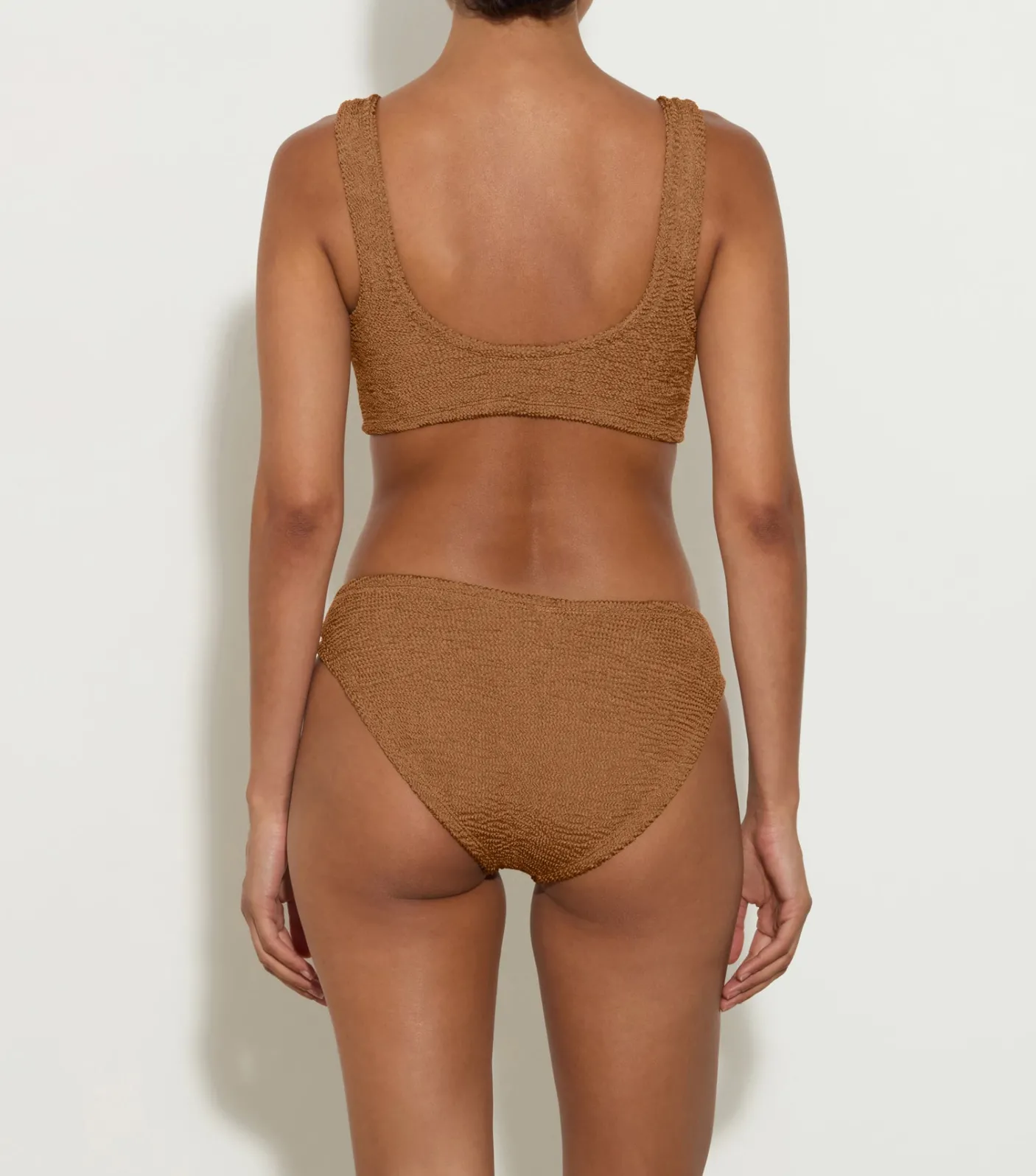 Hunza G Bikini Sets|Bralette-Coverage Xandra Bikini - Metallic Cocoa