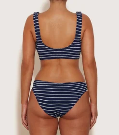 Hunza G Bikini Sets|Bralette-Coverage Xandra Bikini - Navy/White Stripe