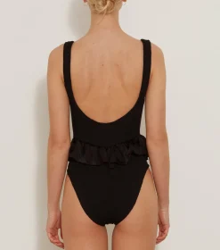 Hunza G Scoop Neck-Denise Swim - Black