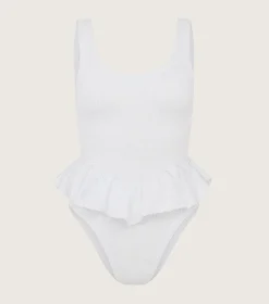 Hunza G Scoop Neck-Denise Swim - White