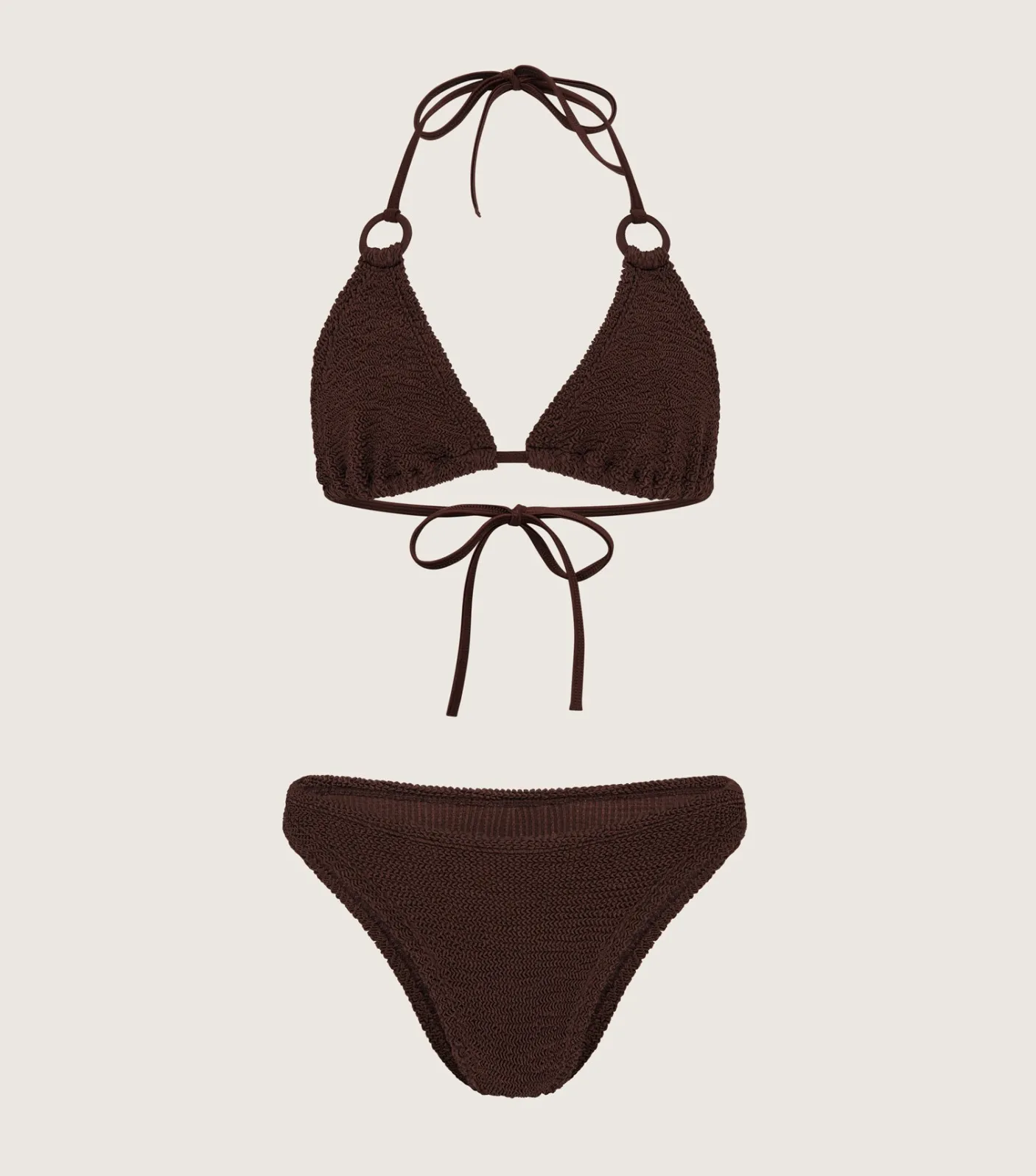 Hunza G Triangle|Bikini Sets-Eva Bikini - Metallic Chocolate