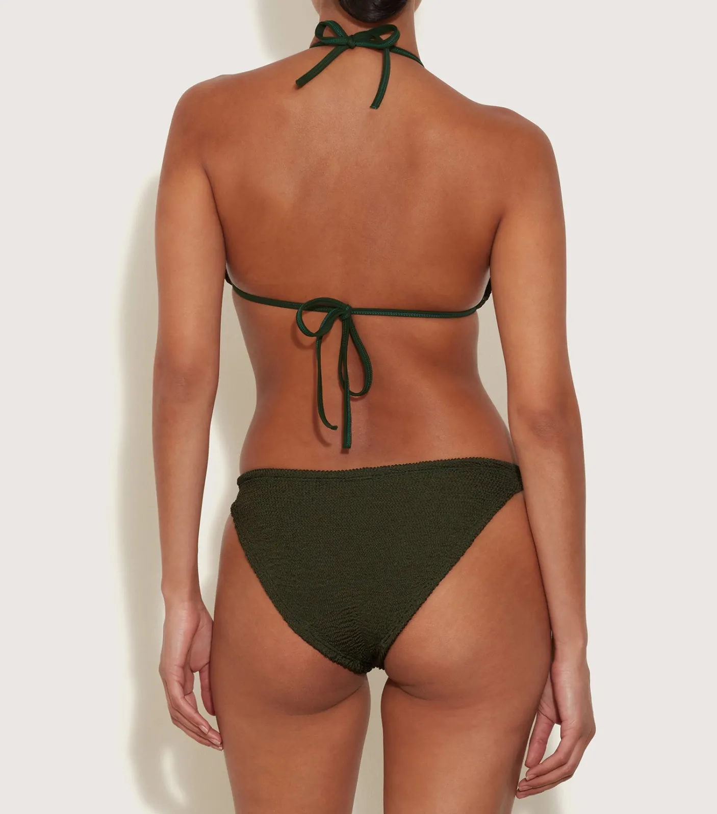 Hunza G Triangle|Bikini Sets-Eva Bikini - Metallic Khaki