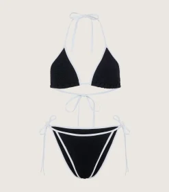Hunza G Triangle|Bikini Sets-Gina Bikini - Black/White