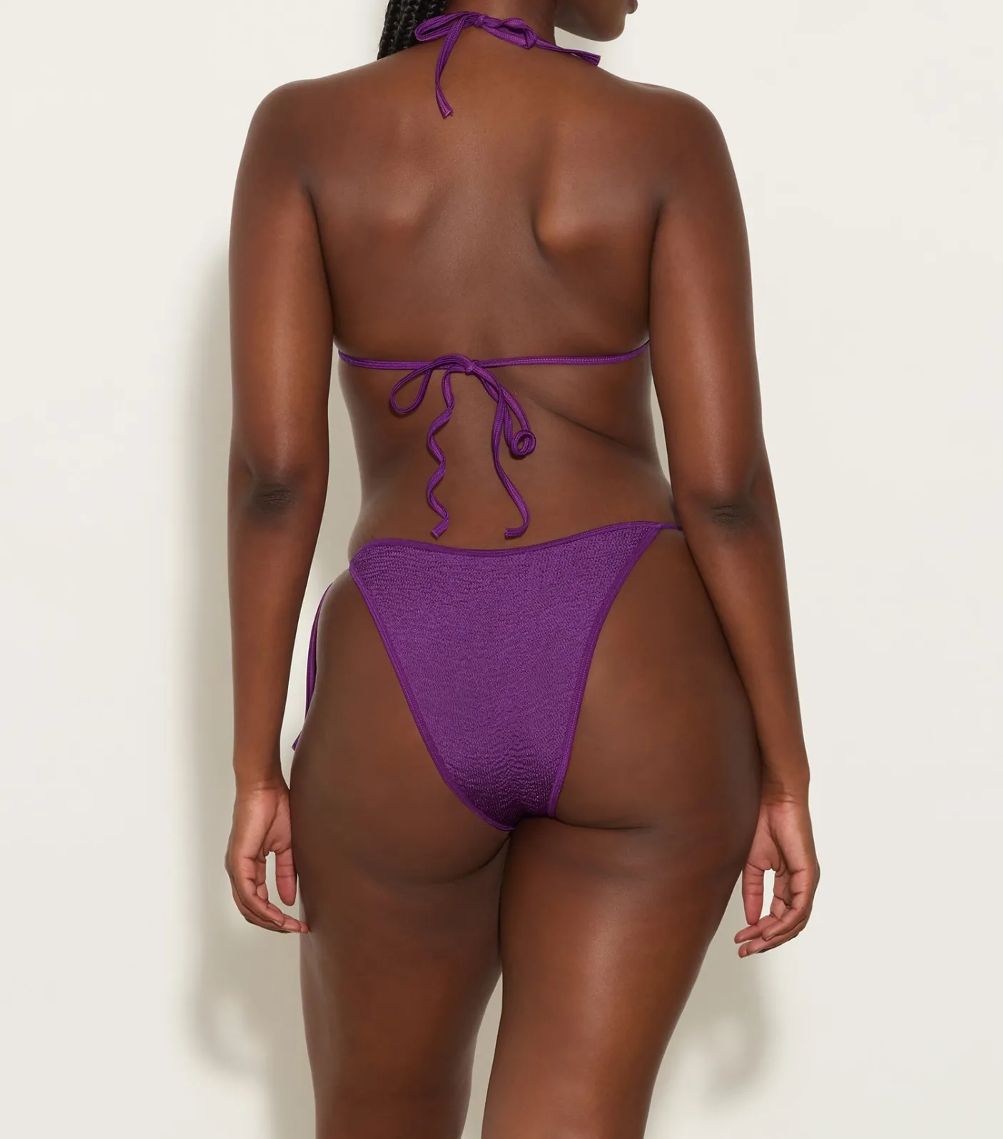 Hunza G Triangle|Bikini Sets-Gina Bikini - Metallic Purple Magic