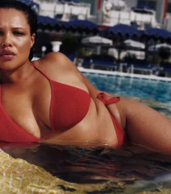 Hunza G Triangle|Bikini Sets-Gina Bikini - Red