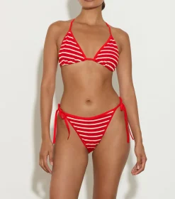 Hunza G Triangle|Bikini Sets-Gina Bikini - Red/White Stripe