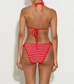 Hunza G Triangle|Bikini Sets-Gina Bikini - Red/White Stripe