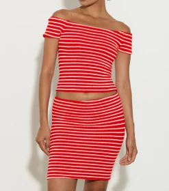 Hunza G Shirts And Tops-Grace Top - Red/White Stripe