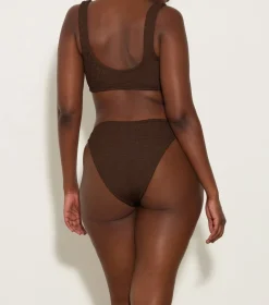 Hunza G Bikini Sets|Bralette-Hallie Bikini - Metallic Chocolate