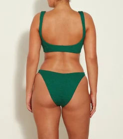 Hunza G Bikini Sets|Bralette-Hallie Bikini - Metallic Forest Green