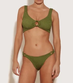 Hunza G Bikini Sets|Bralette-Hallie Bikini - Metallic Moss