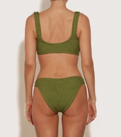 Hunza G Bikini Sets|Bralette-Hallie Bikini - Metallic Moss