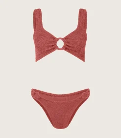 Hunza G Bikini Sets|Bralette-Hallie Bikini - Metallic Rosewood