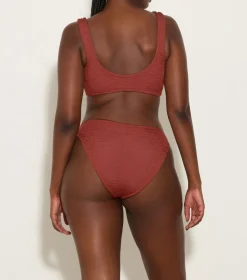 Hunza G Bikini Sets|Bralette-Hallie Bikini - Metallic Rosewood