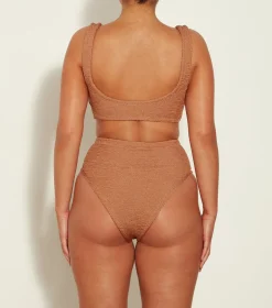 Hunza G Bikini Sets|Bralette-Jamie Bikini - Metallic Cocoa