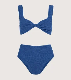 Hunza G Bikini Sets|Bralette-Jamie Bikini - Metallic Denim