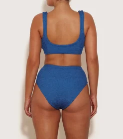 Hunza G Bikini Sets|Bralette-Jamie Bikini - Metallic Denim