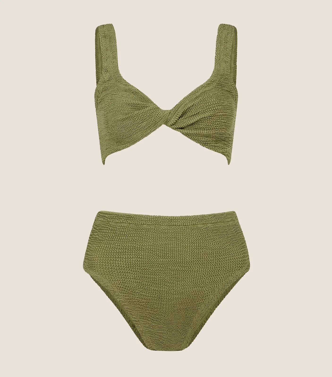 Hunza G Bikini Sets|Bralette-Jamie Bikini - Metallic Moss