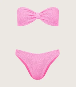 Hunza G Bikini Sets|Bandeau-Jean Bikini - Bubblegum