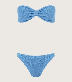 Hunza G Bikini Sets|Bandeau-Jean Bikini - Blue Cornflower