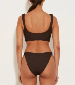 Hunza G Bikini Sets|Bralette-Juno Bikini - Metallic Chocolate