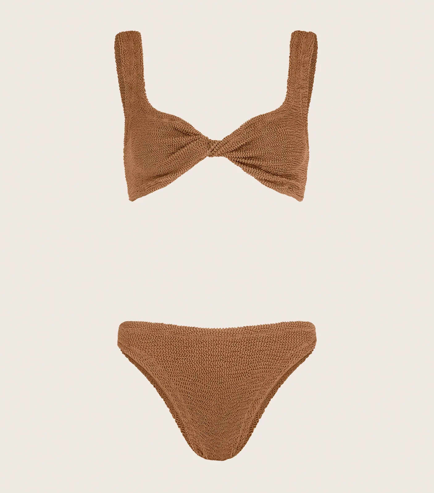Hunza G Bikini Sets|Bralette-Juno Bikini - Metallic Cocoa
