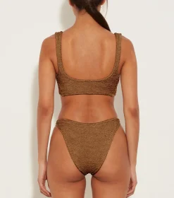 Hunza G Bikini Sets|Bralette-Juno Bikini - Metallic Cocoa