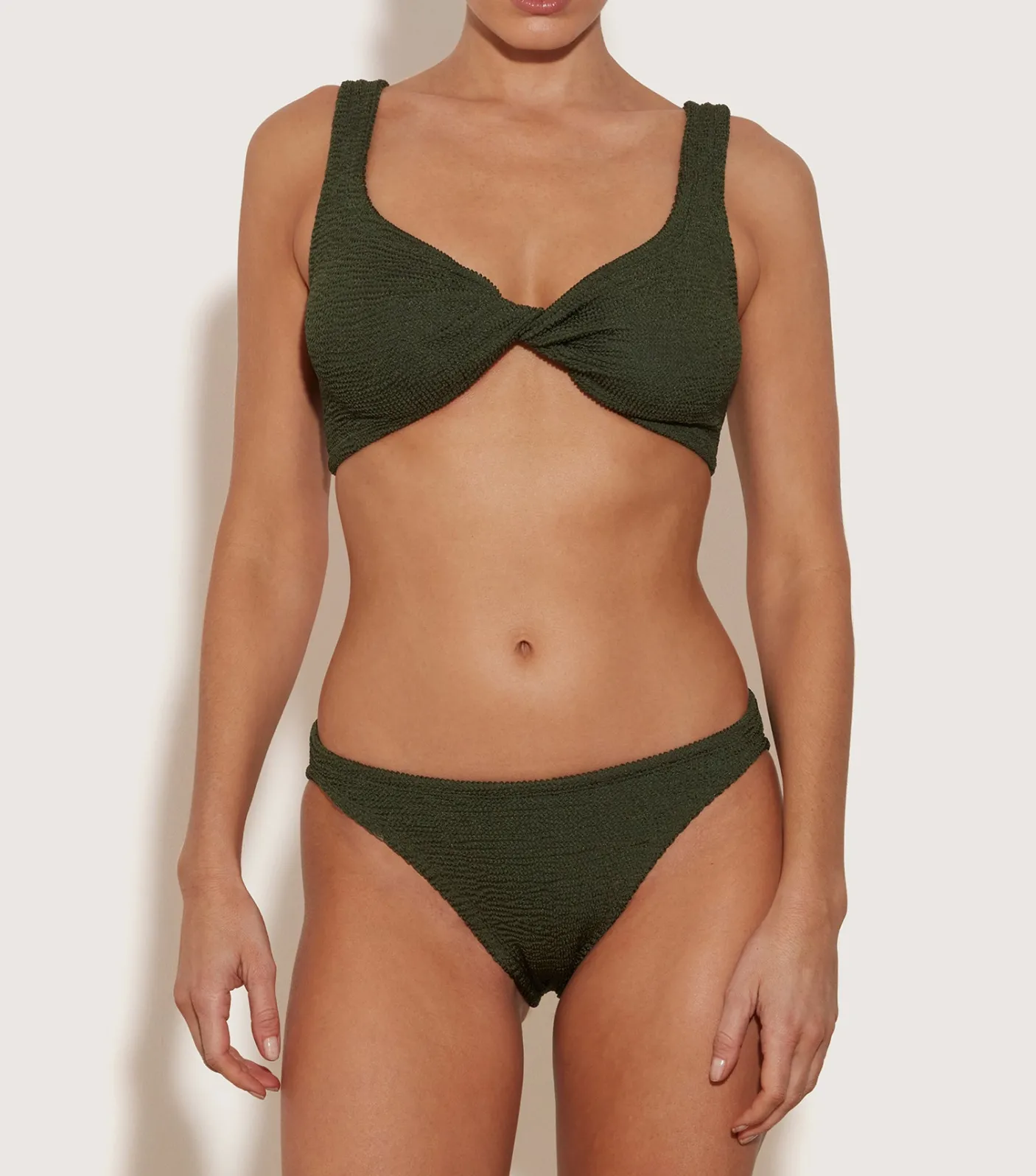 Hunza G Bikini Sets|Bralette-Juno Bikini - Metallic Khaki