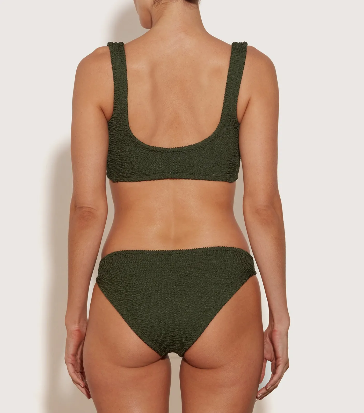 Hunza G Bikini Sets|Bralette-Juno Bikini - Metallic Khaki