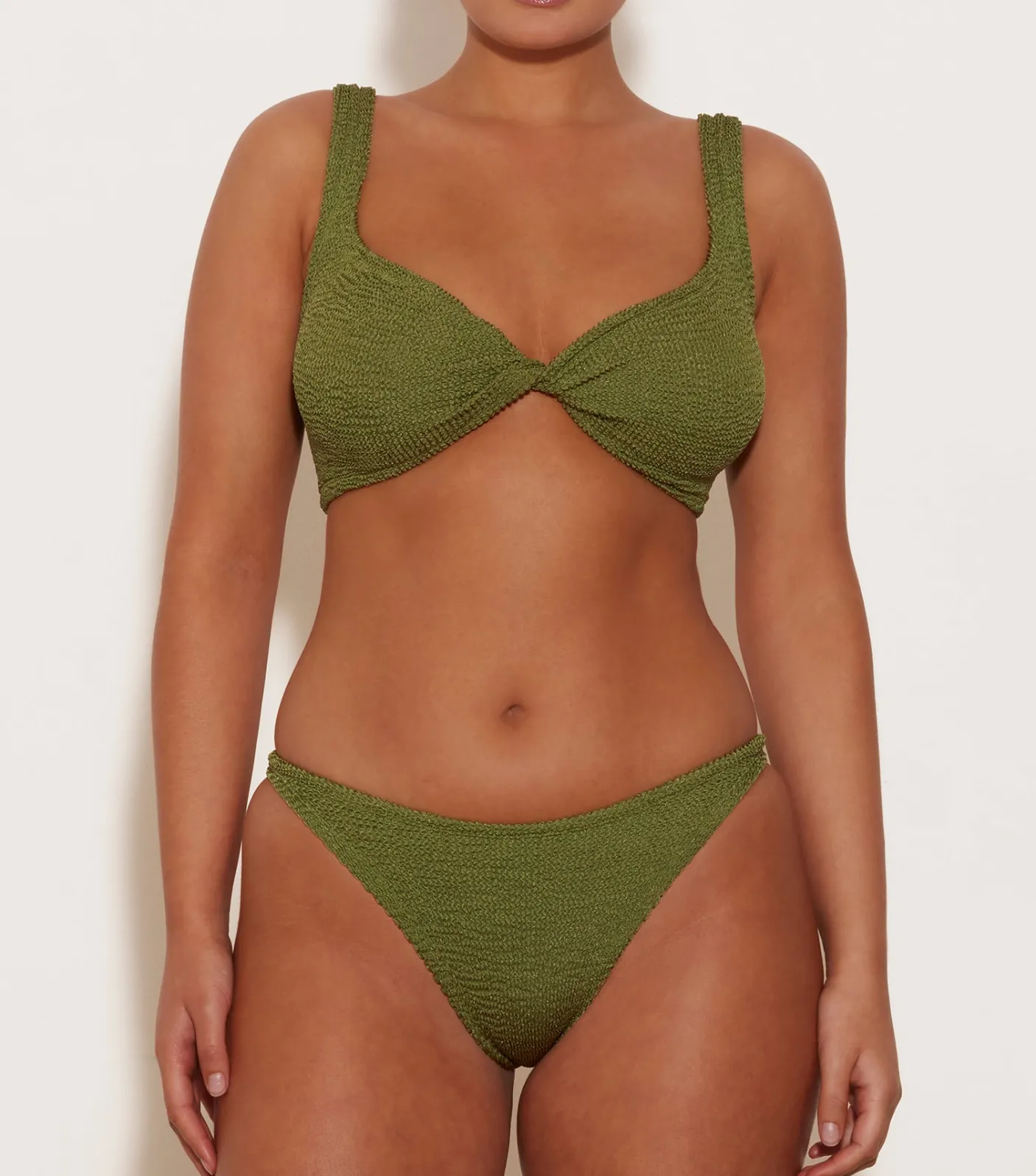 Hunza G Bikini Sets|Bralette-Juno Bikini - Metallic Moss