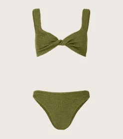 Hunza G Bikini Sets|Bralette-Juno Bikini - Metallic Moss