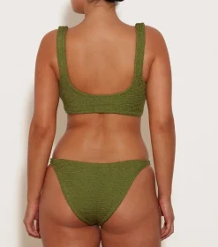 Hunza G Bikini Sets|Bralette-Juno Bikini - Metallic Moss