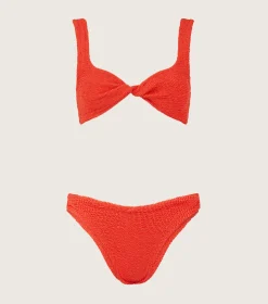 Hunza G Bikini Sets|Bralette-Juno Bikini - Metallic Tangerine