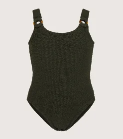 Hunza G Kids - 7-12 Yrs-Kids Domino Swim - Metallic Khaki