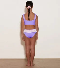 Hunza G Kids - 7-12 Yrs-Kids Olive Bikini - Lilac