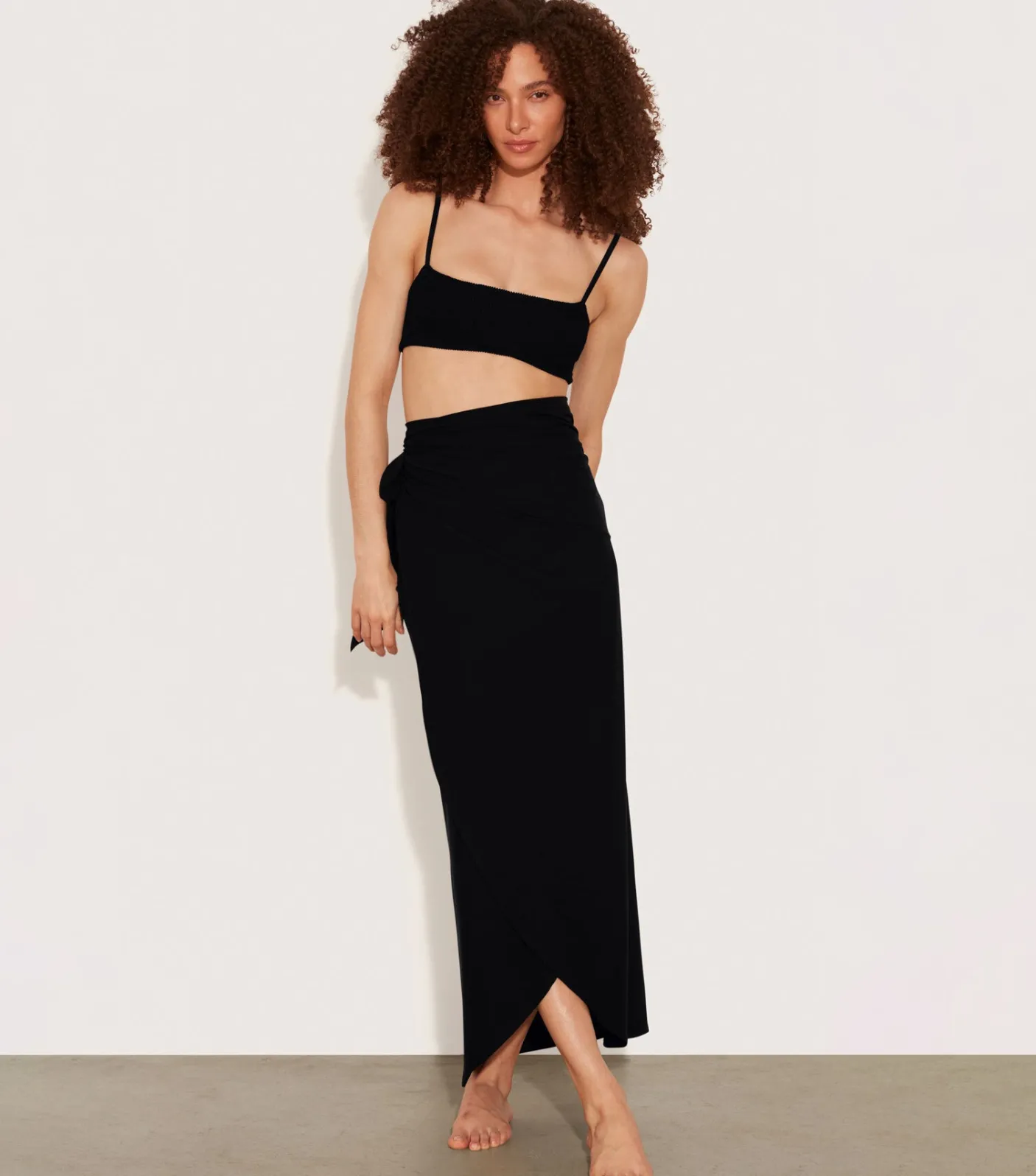 Hunza G Sarongs|Shorts And Skirts-Long Sarong - Black